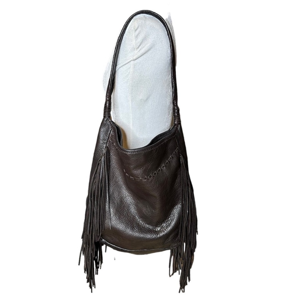 Margot Brown Leather Fringe Boho Purse.